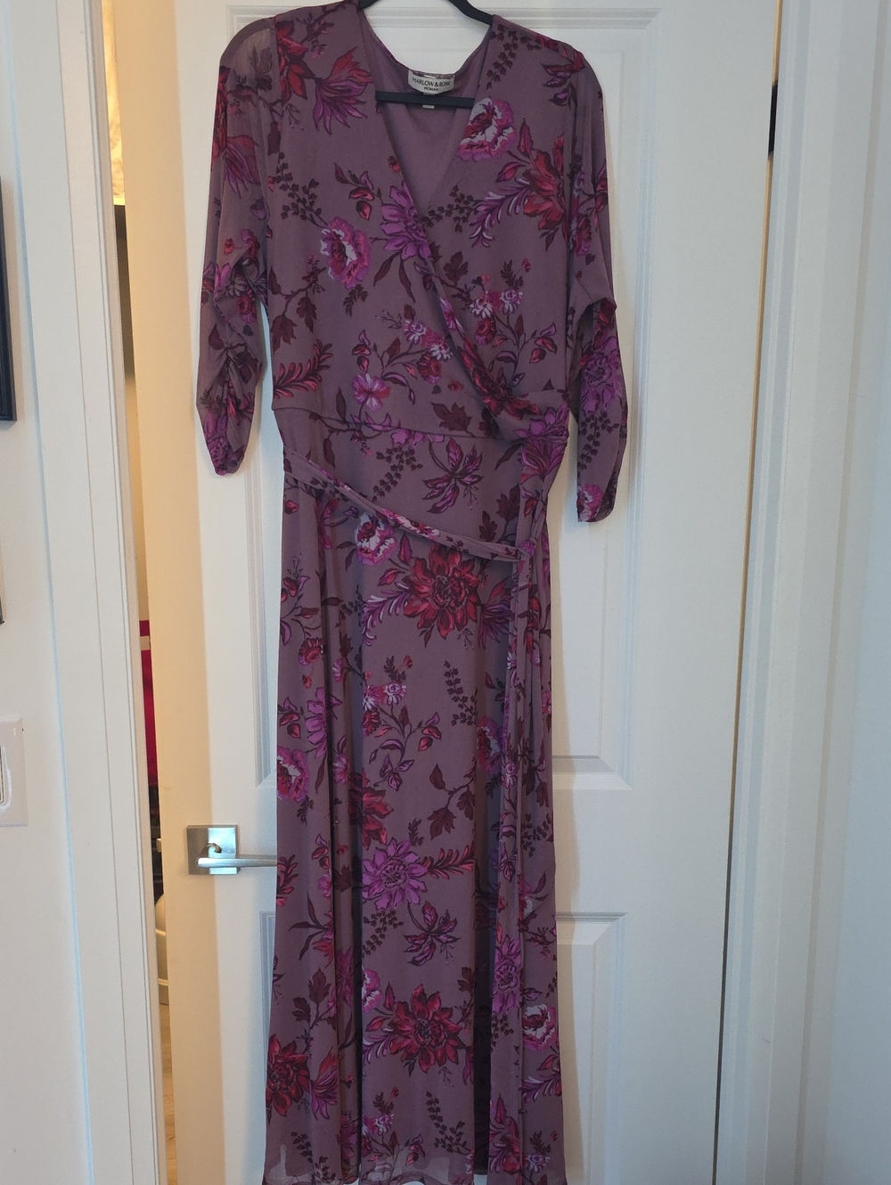 Floral Wrap Maxi Dress in Mauve by White House Black Market